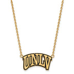 Sterling Silver Gold-plated LogoArt University of Nevada-Las Vegas U-N-L-V Large Enameled Pendant 18 inch Necklace