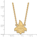 Sterling Silver Gold-plated LogoArt University of New Orleans U-N-O Large Pendant 18 inch Necklace