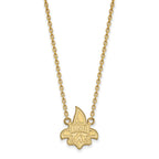 Sterling Silver Gold-plated LogoArt University of New Orleans U-N-O Large Pendant 18 inch Necklace