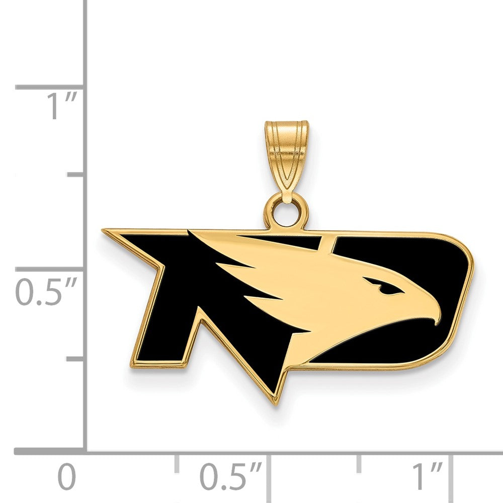 Sterling Silver Gold-plated LogoArt University of North Dakota Small Enameled Pendant