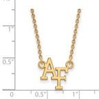 14k Gold LogoArt United States Air Force Academy A-F Small Pendant 18 inch Necklace