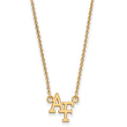 10k Gold LogoArt United States Air Force Academy A-F Small Pendant 18 inch Necklace