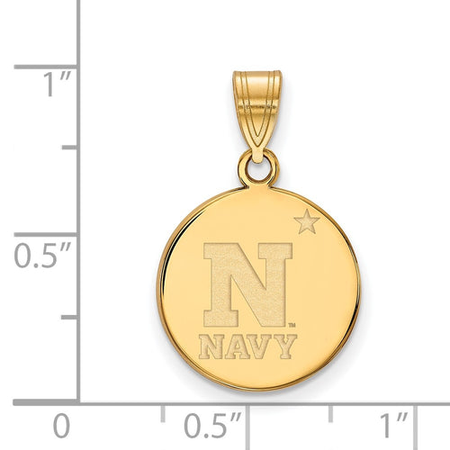 10k Gold LogoArt US Naval Academy Medium Disc Pendant