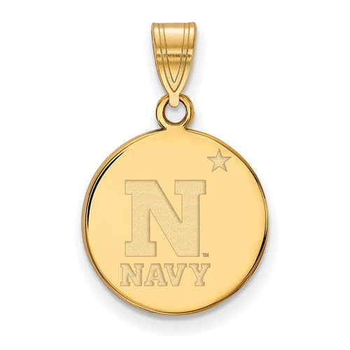 10k Gold LogoArt US Naval Academy Medium Disc Pendant