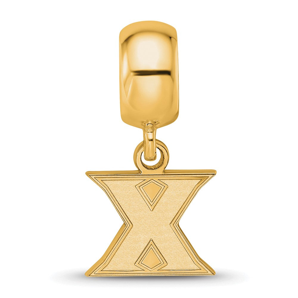 Sterling Silver Gold-plated LogoArt Xavier University Letter X Extra Small Dangle Bead Charm