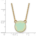 Sterling Silver Gold-plated LogoArt Alpha Epsilon Phi Extra Sorority Text Small Color Enamel Pendant 18 inch Necklace