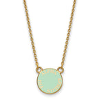 Sterling Silver Gold-plated LogoArt Alpha Epsilon Phi Extra Sorority Text Small Color Enamel Pendant 18 inch Necklace