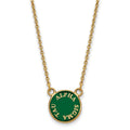 Sterling Silver Gold-plated LogoArt Alpha Sigma Tau Extra Sorority Text Small Color Enamel Pendant 18 inch Necklace