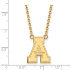 Sterling Silver Gold-plated LogoArt Appalachian State University Large Pendant 18 inch Necklace