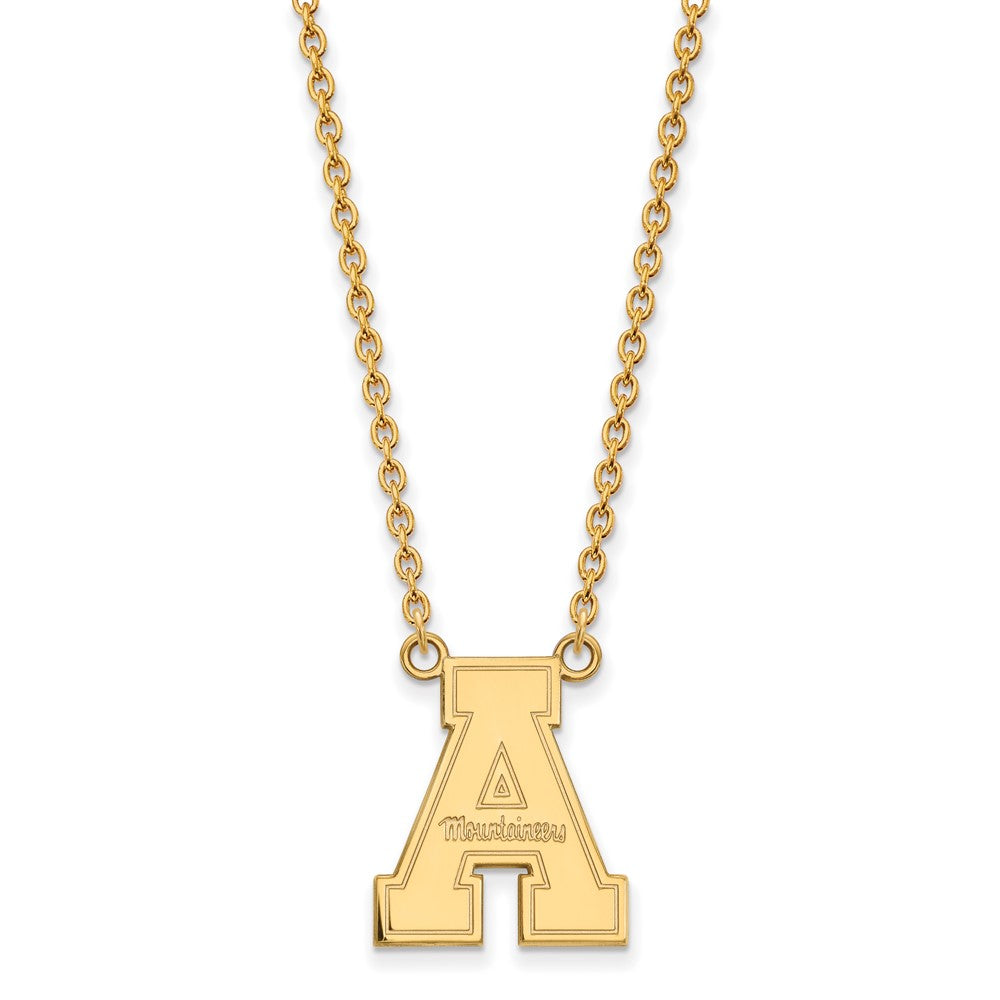 10k Gold LogoArt Appalachian State University Large Pendant 18 inch Necklace