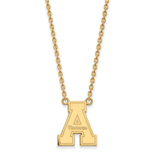 10k Gold LogoArt Appalachian State University Large Pendant 18 inch Necklace