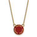 Sterling Silver Gold-plated LogoArt Alpha Sigma Alpha Sorority Text Small Color Enamel Pendant 18 inch Necklace
