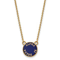 Sterling Silver Gold-plated LogoArt Alpha Xi Delta Sorority Text Small Color Enamel Pendant 18 inch Necklace