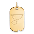 Sterling Silver Gold-plated NHL LogoArt St. Louis Blues Small Dog Tag Pendant