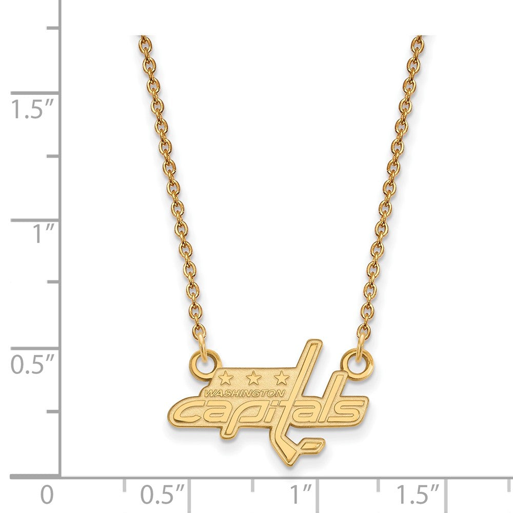 14k Gold NHL LogoArt Washington Capitals Small Pendant 18 inch Necklace