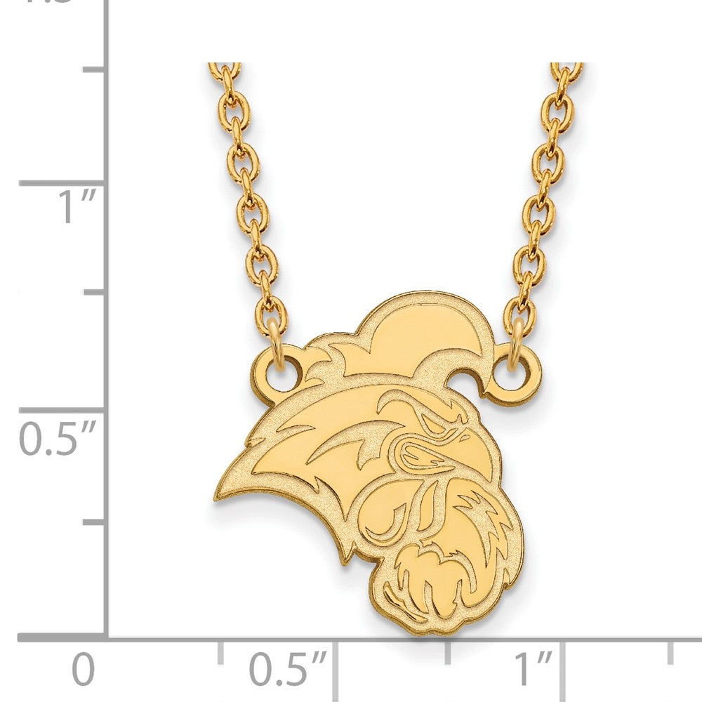 14k Gold LogoArt Coastal Carolina University Chanticleer Large Pendant 18 inch Necklace