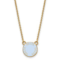 Sterling Silver Gold-plated LogoArt Delta Delta Delta Sorority Text Small Color Enamel Pendant 18 inch Necklace