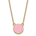 Sterling Silver Gold-plated LogoArt Delta Gamma Sorority Text Small Color Enamel Pendant 18 inch Necklace