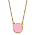 Sterling Silver Gold-plated LogoArt Delta Gamma Sorority Text Small Color Enamel Pendant 18 inch Necklace