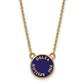Sterling Silver Gold-plated LogoArt Delta Phi Epsilon Sorority Text Small Color Enamel Pendant 18 inch Necklace