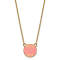 Sterling Silver Gold-plated LogoArt Delta Zeta Sorority Text Small Color Enamel Pendant 18 inch Necklace
