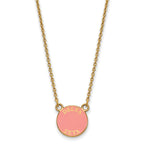 Sterling Silver Gold-plated LogoArt Delta Zeta Sorority Text Small Color Enamel Pendant 18 inch Necklace