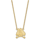 10k Gold LogoArt East Carolina University Pirate Large Pendant 18 inch Necklace