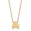 Sterling Silver Gold-plated LogoArt East Carolina University Pirate Large Pendant 18 inch Necklace