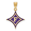 Sterling Silver Gold-plated LogoArt Furman University Large Enameled Pendant