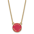 Sterling Silver Gold-plated LogoArt Gamma Phi Beta Sorority Text Small Color Enamel Pendant 18 inch Necklace