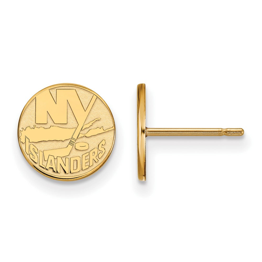 Sterling Silver Gold-plated NHL LogoArt New York Islanders Extra Small Post Earrings