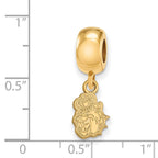 Sterling Silver Gold-plated LogoArt James Madison University Duke Dog Extra Small Dangle Bead Charm