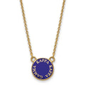 Sterling Silver Gold-plated LogoArt Kappa Kappa Gamma Sorority Text Small Color Enamel Pendant 18 inch Necklace