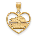 Sterling Silver Gold-plated LogoArt Longwood University Lancers Heart Pendant