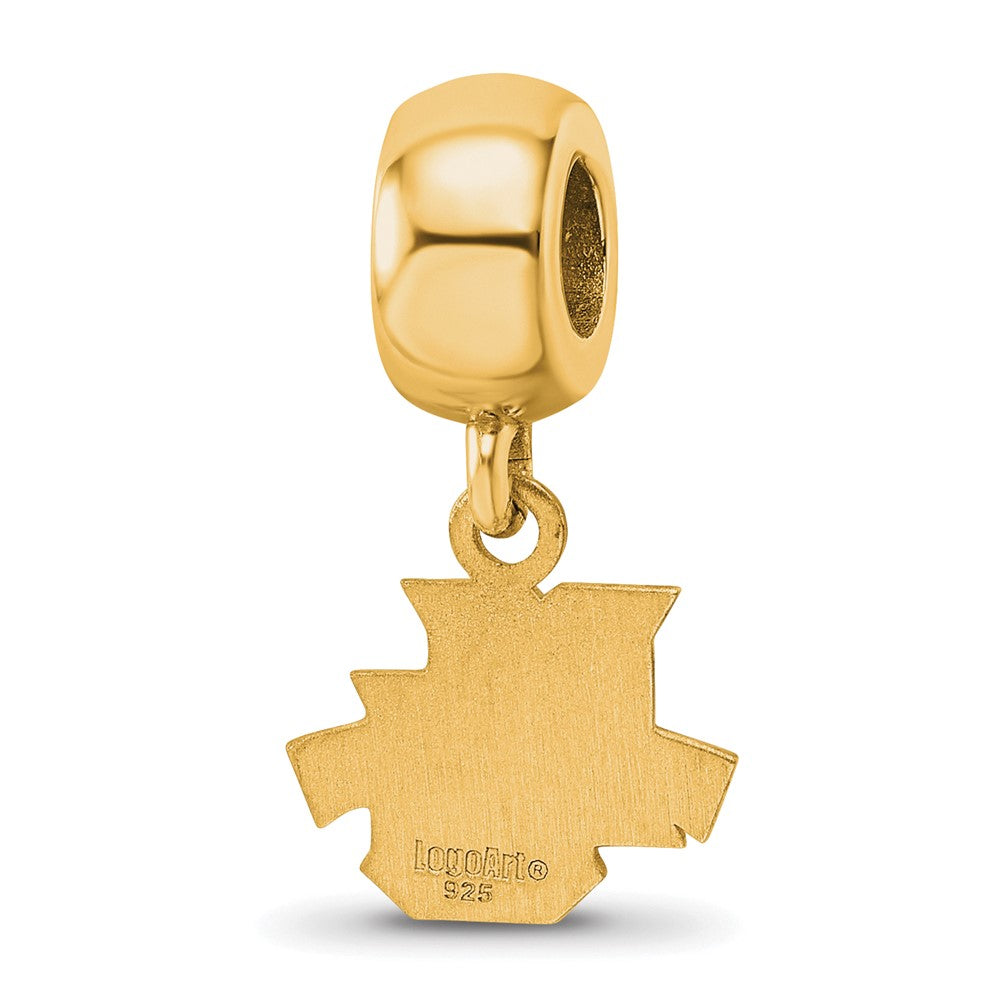Sterling Silver Gold-plated LogoArt Marquette University Extra Small Dangle Bead Charm