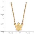 Sterling Silver Gold-plated NHL LogoArt Toronto Maple Leafs Small Pendant 18 inch Necklace