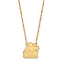 Sterling Silver Gold-plated LogoArt Northern Illinois University N-I-U Huskies Medium Pendant 18 inch Necklace