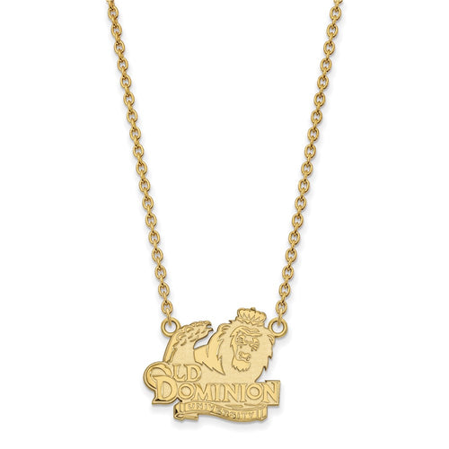 10k Gold LogoArt Old Dominion University Large Pendant 18 inch Necklace