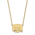 Sterling Silver Gold-plated LogoArt Ohio University Large Pendant 18 inch Necklace