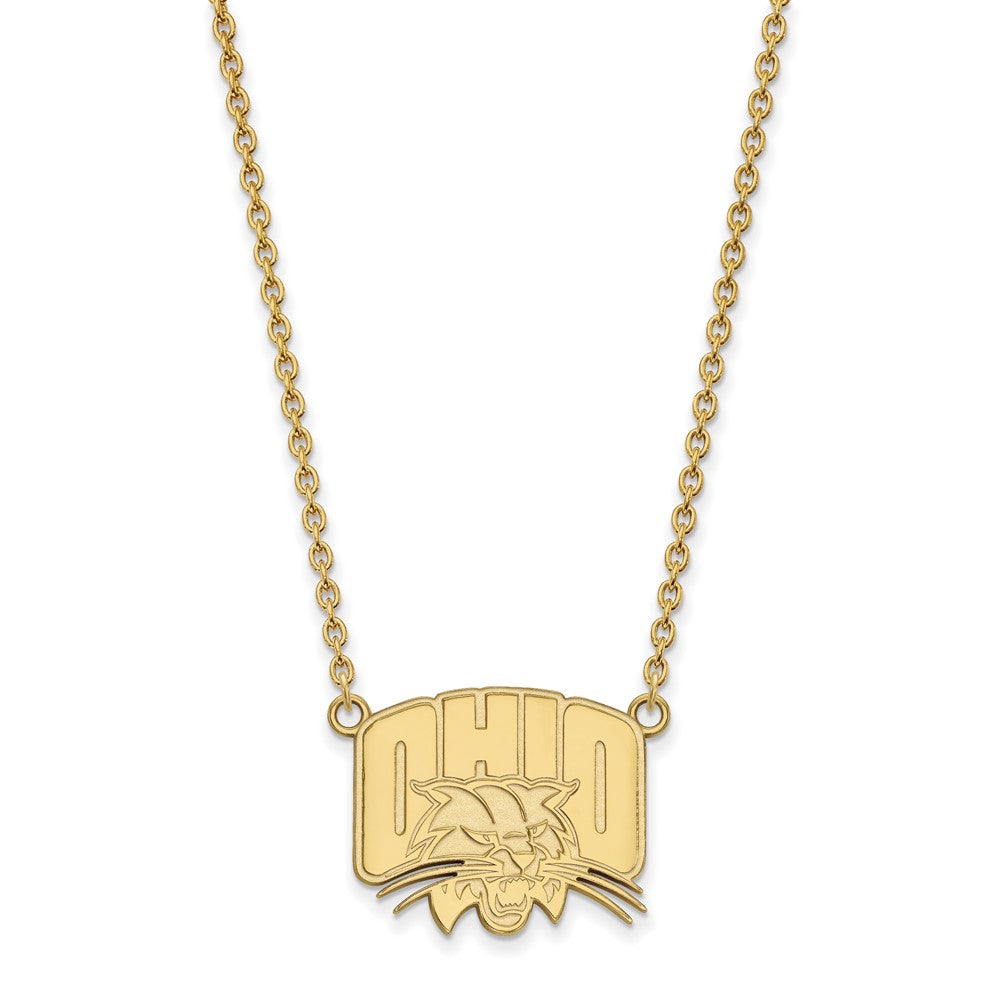 14k Gold LogoArt Ohio University Large Pendant 18 inch Necklace