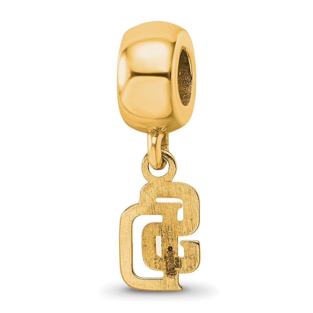 Sterling Silver Gold Plated Major League Baseball LogoArt San Diego Padres S-D Dangle Bead