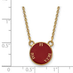 Sterling Silver Gold-plated LogoArt Pi Beta Phi Sorority Text Small Color Enamel Pendant 18 inch Necklace