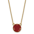 Sterling Silver Gold-plated LogoArt Pi Beta Phi Sorority Text Small Color Enamel Pendant 18 inch Necklace