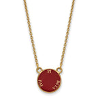 Sterling Silver Gold-plated LogoArt Pi Beta Phi Sorority Text Small Color Enamel Pendant 18 inch Necklace