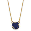 Sterling Silver Gold-plated LogoArt Phi Sigma Sigma Sorority Text Small Color Enamel Pendant 18 inch Necklace
