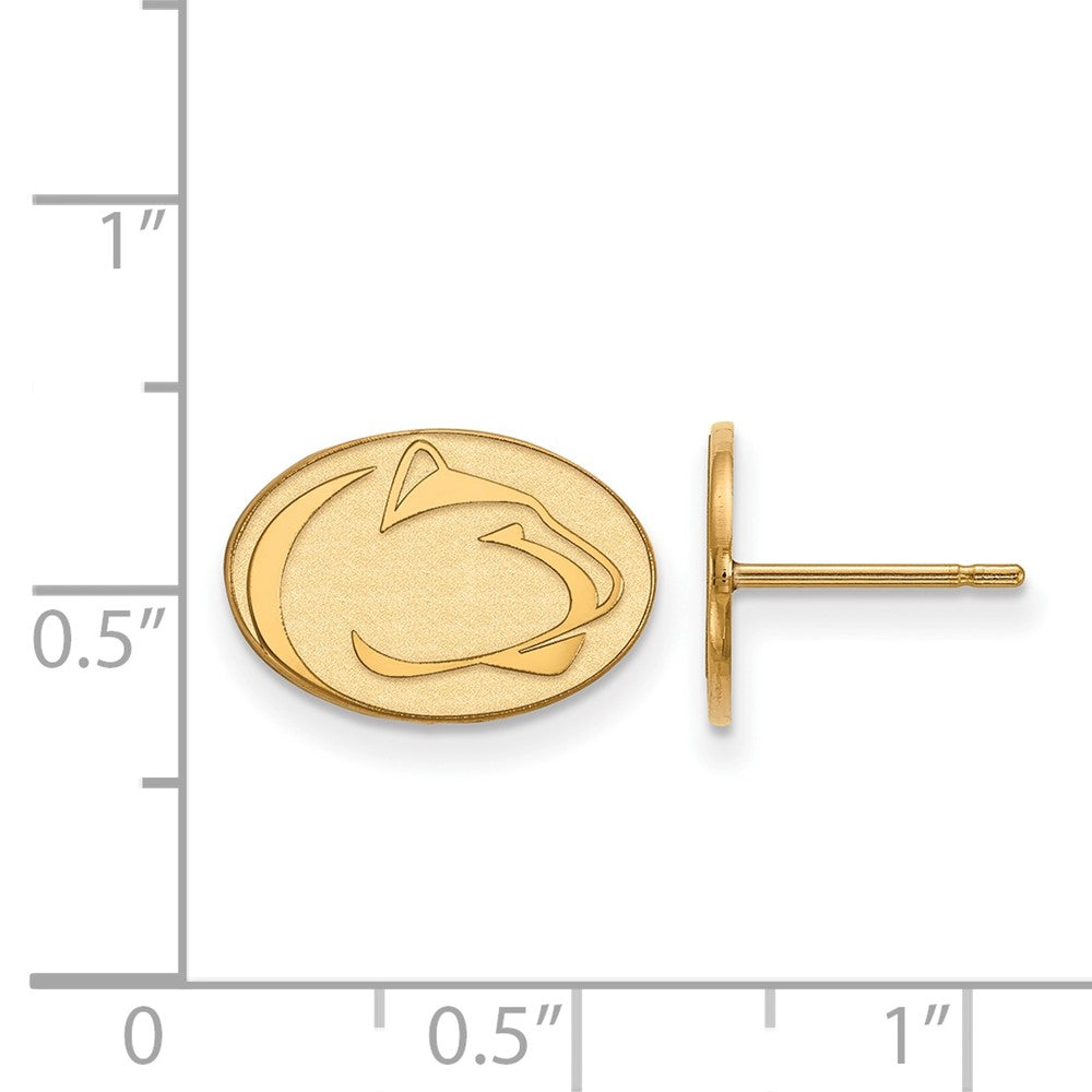 14k Gold LogoArt Penn State University Lion Extra Small Post Earrings
