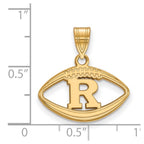Sterling Silver Gold-plated LogoArt Rutgers University Letter R Football Pendant