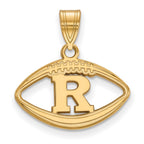 Sterling Silver Gold-plated LogoArt Rutgers University Letter R Football Pendant