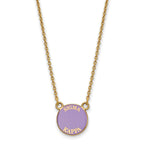 Sterling Silver Gold-plated LogoArt Sigma Kappa Sorority Text Small Color Enamel Pendant 18 inch Necklace