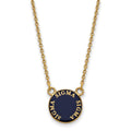 Sterling Silver Gold-plated LogoArt Sigma Sigma Sigma Sorority Text Small Color Enamel Pendant 18 inch Necklace